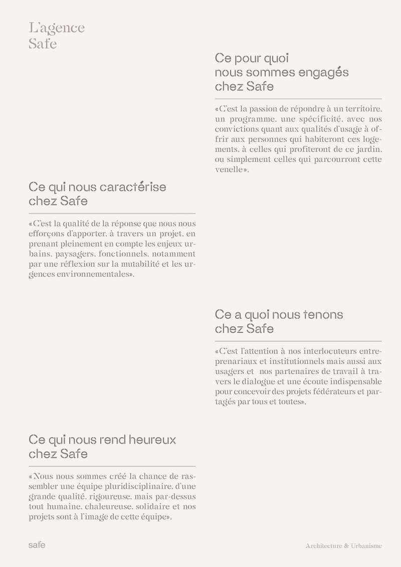 URBENSE _ SAFE _ ARCHITECTURE - COMMUNICATION - COMME ON VOUS PARLE - BOOK - IDENTITÉ